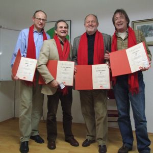von links nach rechts abgebildet: Detlef Arendt; Bernhard Hadaschik, Karl-Heinz Selbach, Frank Intveen.